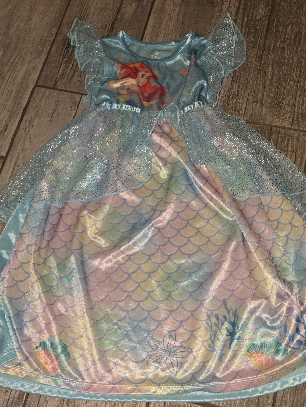 Disney Ariel Pastel Blue Iridescent Mermaid Dress Costume